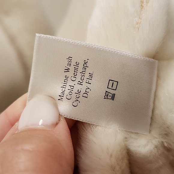 Coldwater Creek White Faux Leather Faux Fur Toggle Midi Coat Hooded Petite Large - Picture 4 of 8